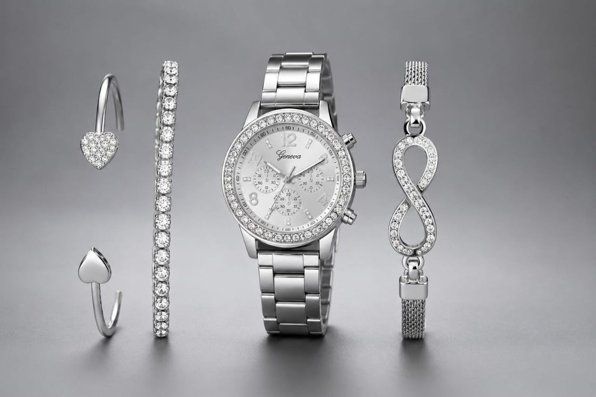 Silver Moonlight Watch & Jewelry Set