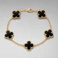 Midnight Luck Clover Charm Bracelet
