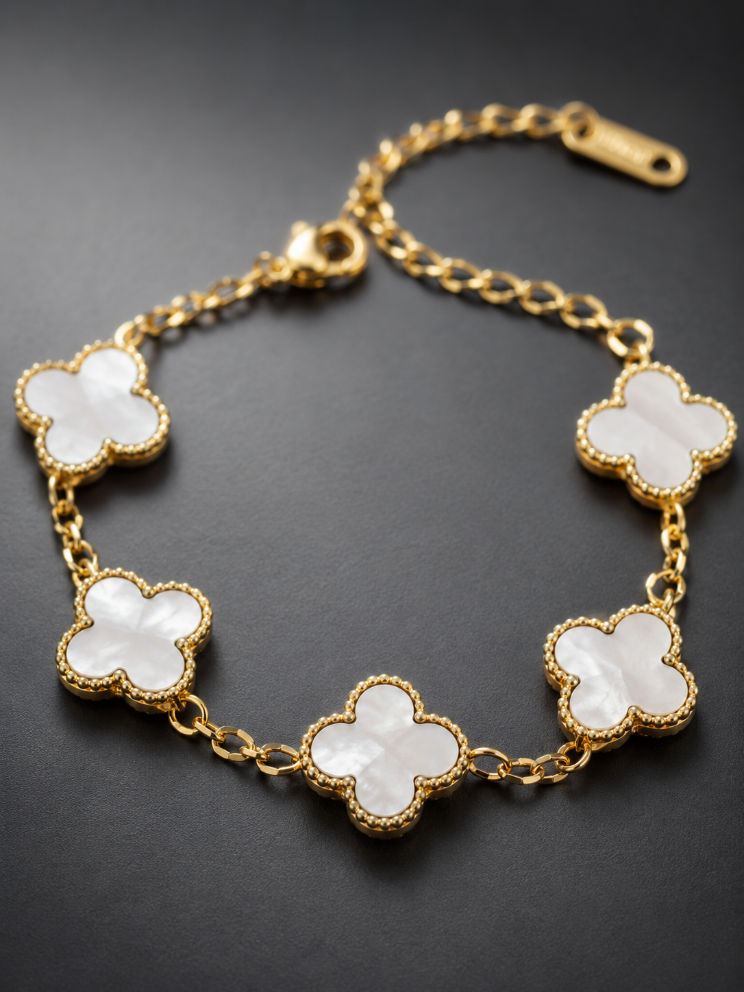 Pure Elegance White Clover Bracelet