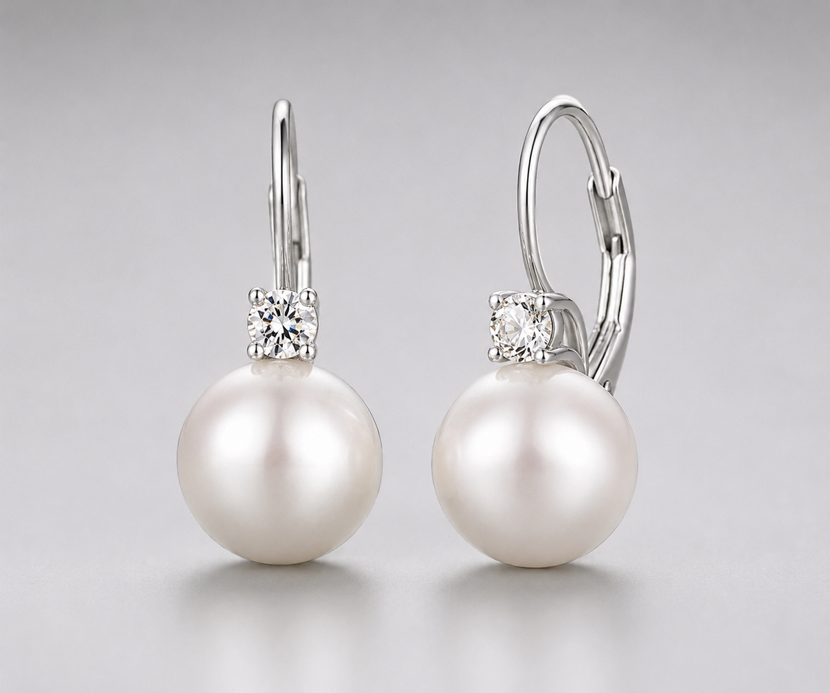 Timeless Radiance Pearl & Crystal Earrings
