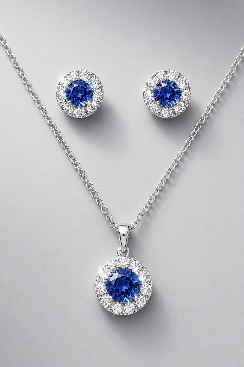 Royal Radiance Sapphire Crystal Jewelry Set
